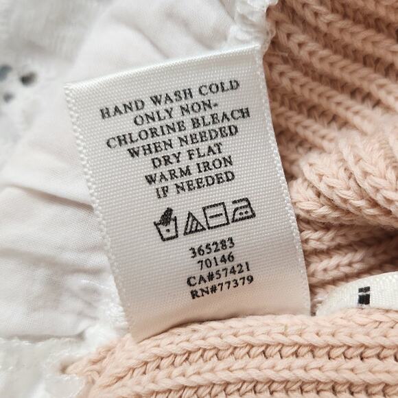 Ann Taylor Sweater Size Medium Peach Lace Hem - Picture 7 of 11